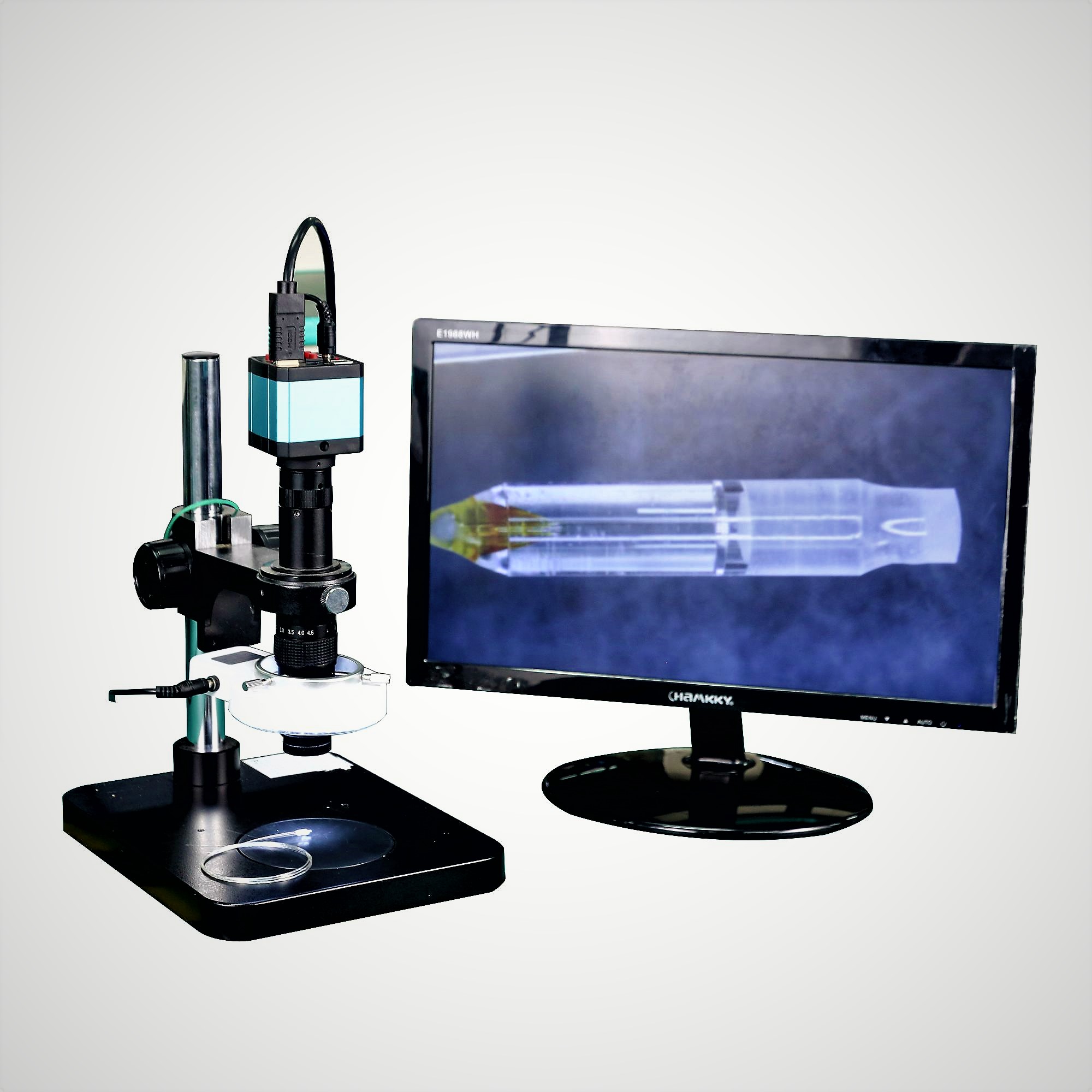 4K, 17 inch LCD, 0.7-4.5X zoom monocular stereo HDMI microscope