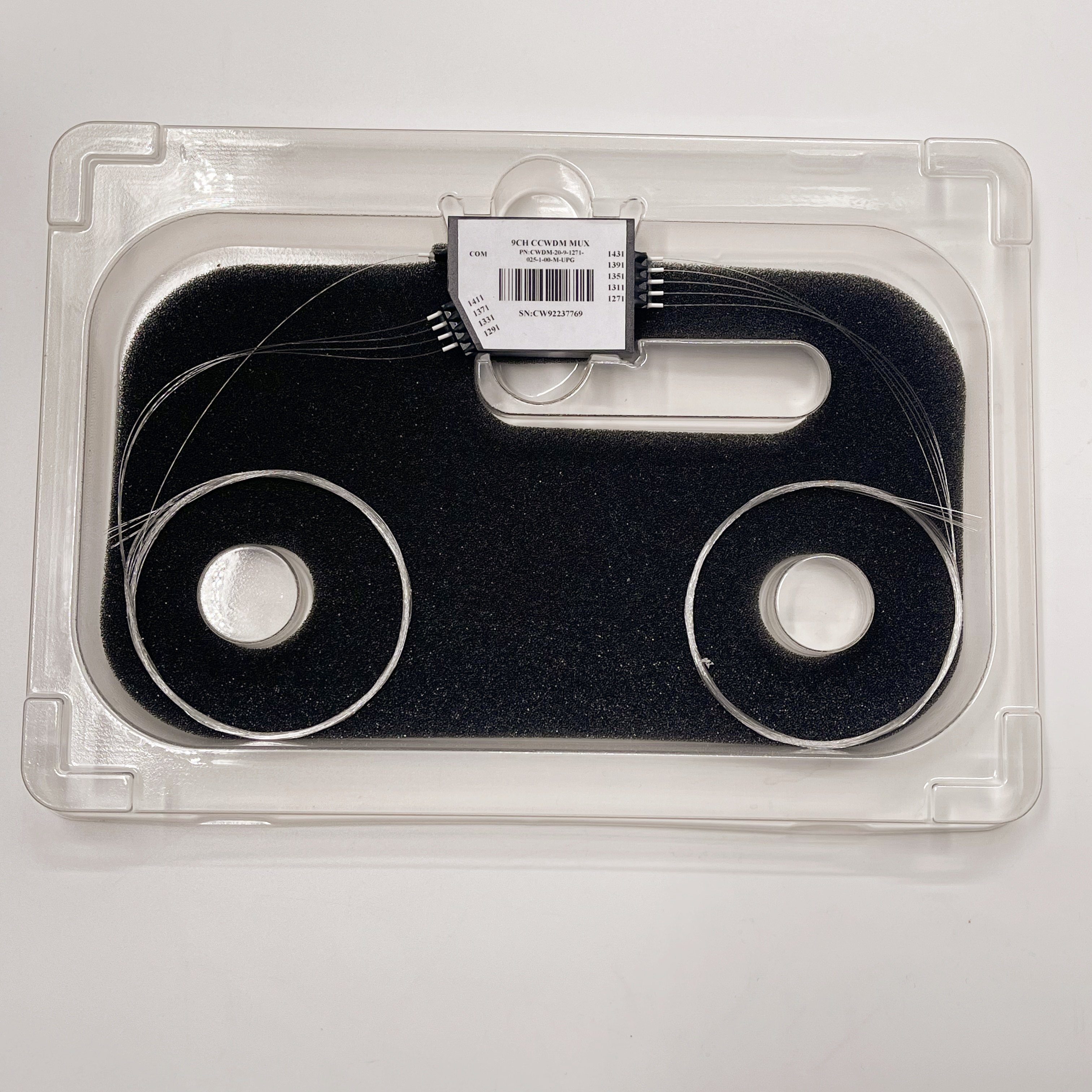 9通道低插损小型化CCWDM粗波分复用&解复用器件，自由空间二维平面设计，双侧出纤，超低插损